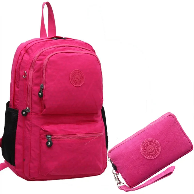 ACEPERCH Girl Original School Backpack For Teenage Girl Waterproof Bolsos Mochila Feminina Mujer Women Solid Laptop Travel Bag