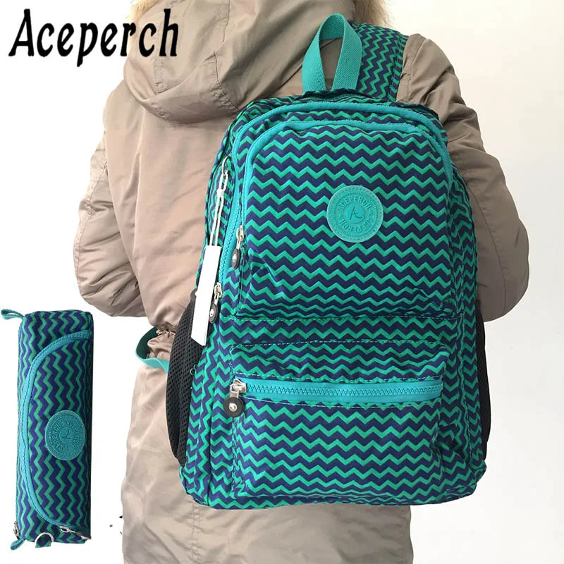 ACEPERCH Girl Original School Backpack For Teenage Girl Waterproof Bolsos Mochila Feminina Mujer Women Solid Laptop Travel Bag