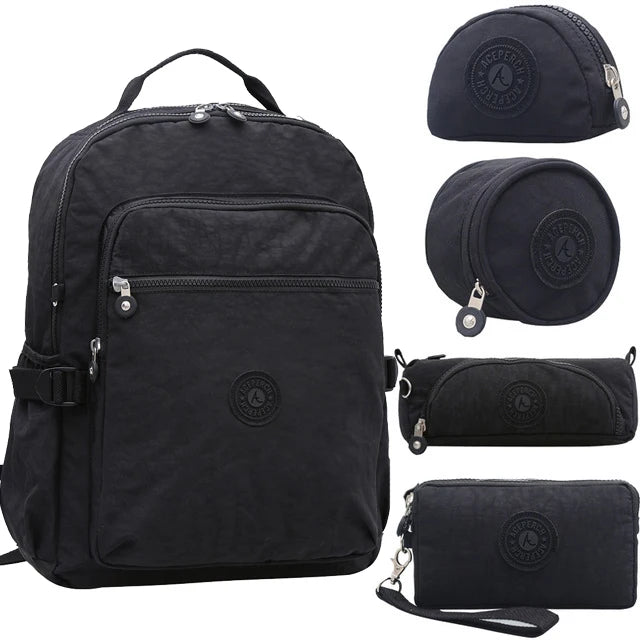 ACEPERCH Girl School Original Backpack For Teenage Girl Waterproof Mochila Feminina Mujer Women Solid Laptop Travel Bagpack Bag