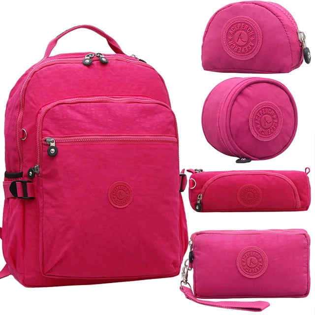 ACEPERCH Girl School Original Backpack For Teenage Girl Waterproof Mochila Feminina Mujer Women Solid Laptop Travel Bagpack Bag