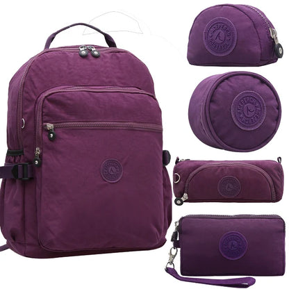 ACEPERCH Girl School Original Backpack For Teenage Girl Waterproof Mochila Feminina Mujer Women Solid Laptop Travel Bagpack Bag