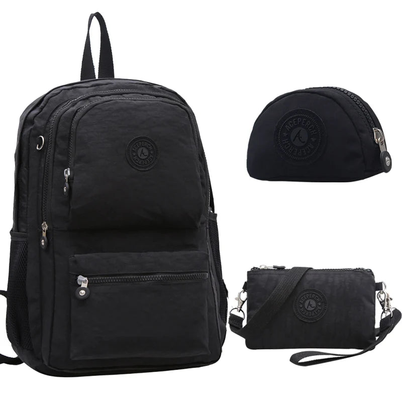 ACEPERCH Girl Style Backpack Waterproof Nylon Backpack Original Lady Women's Backpacks Female Casual Travel Bag Mochila Feminin