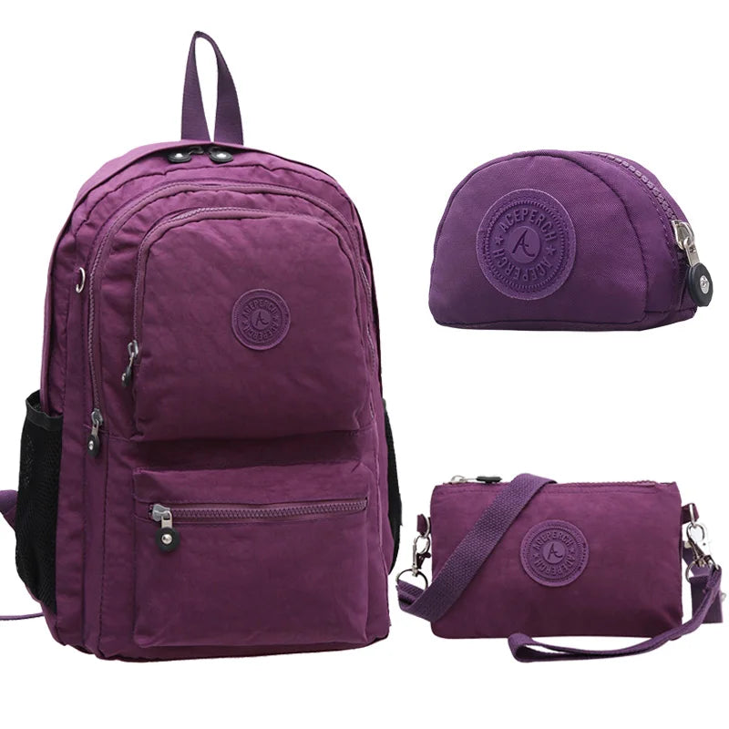 ACEPERCH Girl Style Backpack Waterproof Nylon Backpack Original Lady Women's Backpacks Female Casual Travel Bag Mochila Feminin