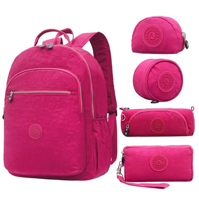 ACEPERCH Girls Backpacks Mochilas Escolares Feminina School Bags For Teenage Girl Women Nylon Bagpack Laptop Backpack Sac A Dos
