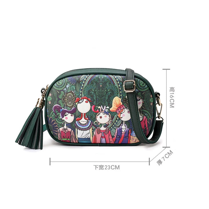 ACEPERCH Woman Bag PU Leather Crossbody Bags For Women Fashion Messenger Bags Female Tassel Shoulder Handbag For Girl Sac Femme