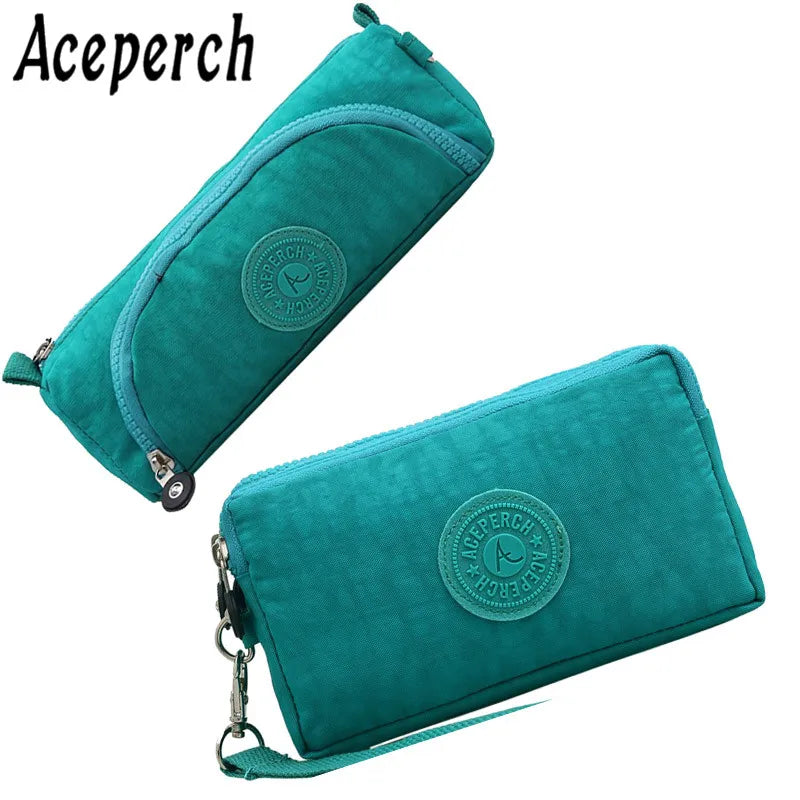 ACEPERCH Women 2021 Girl Original Estojo Case Original Mujer Purse Wallet Girls Nylon Monkey Pencil Bags Bolsas Carteira Femini