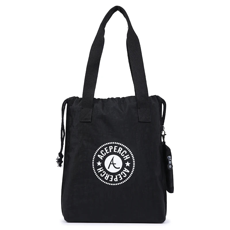 ACEPERCH Women Casual Nylon Shopping Bag Handbag Women Large Shoulder Bag Tote Luxury Brand Mummy Reusable Grocery Shopper Bags