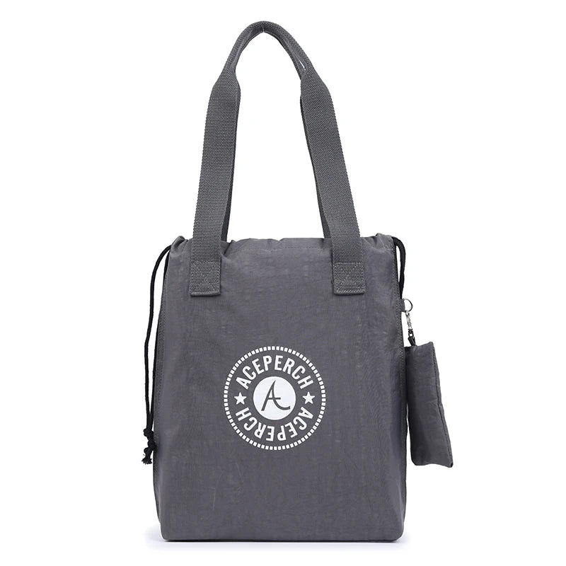 ACEPERCH Women Casual Nylon Shopping Bag Handbag Women Large Shoulder Bag Tote Luxury Brand Mummy Reusable Grocery Shopper Bags