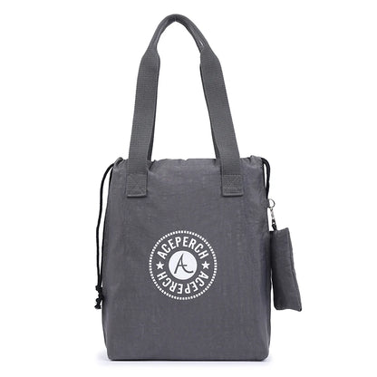 ACEPERCH Women Casual Nylon Shopping Bag Handbag Women Large Shoulder Bag Tote Luxury Brand Mummy Reusable Grocery Shopper Bags