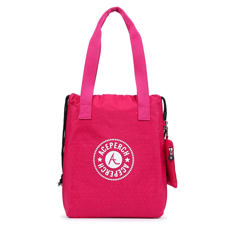 ACEPERCH Women Casual Nylon Shopping Bag Handbag Women Large Shoulder Bag Tote Luxury Brand Mummy Reusable Grocery Shopper Bags