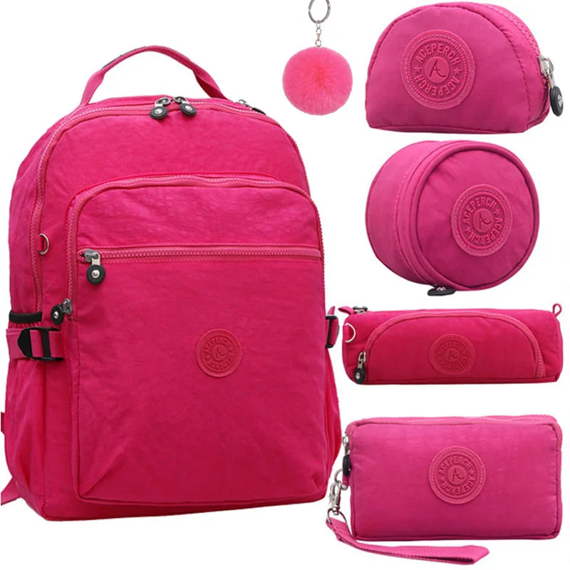ACEPERCH Women Mochila Escolar Feminina Multifunction School Girl Bag pack Original Nylon Waterproof Backpacks Female Sac 2020