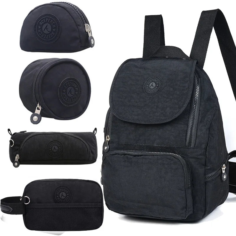 ACEPERCH Women Mochilas Women Original Backpack Waterproof Nylon Backpack Lady Wen's Backpacks Casual Travel Bag Bolsa Mochila