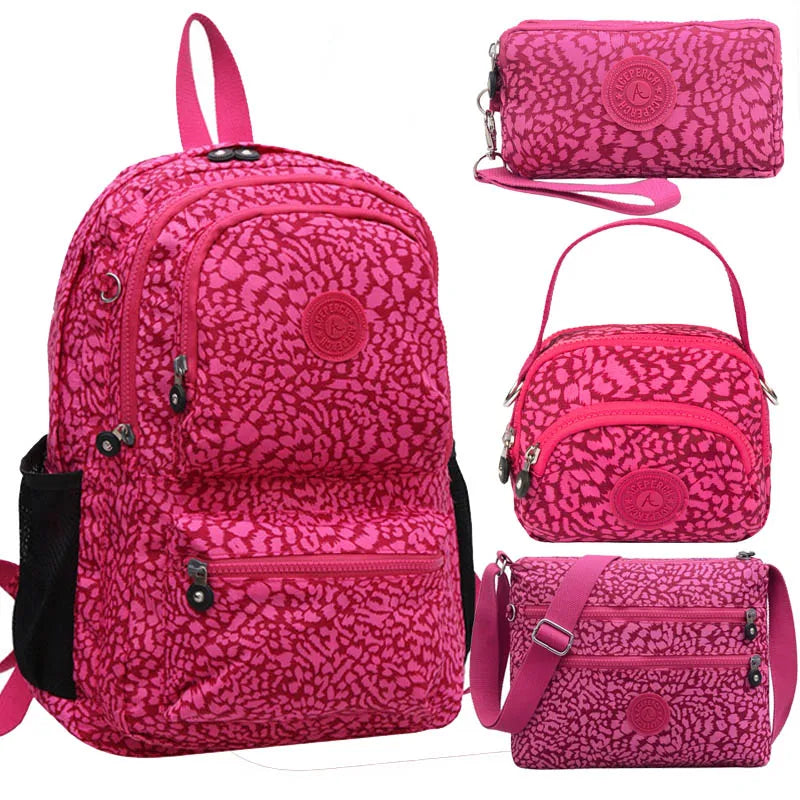 ACEPERCH Women Multifunction Backpack School Waterproof Nylon Mochila Escolar Travel Bag trekking Large Capacity Moneky Rucksack