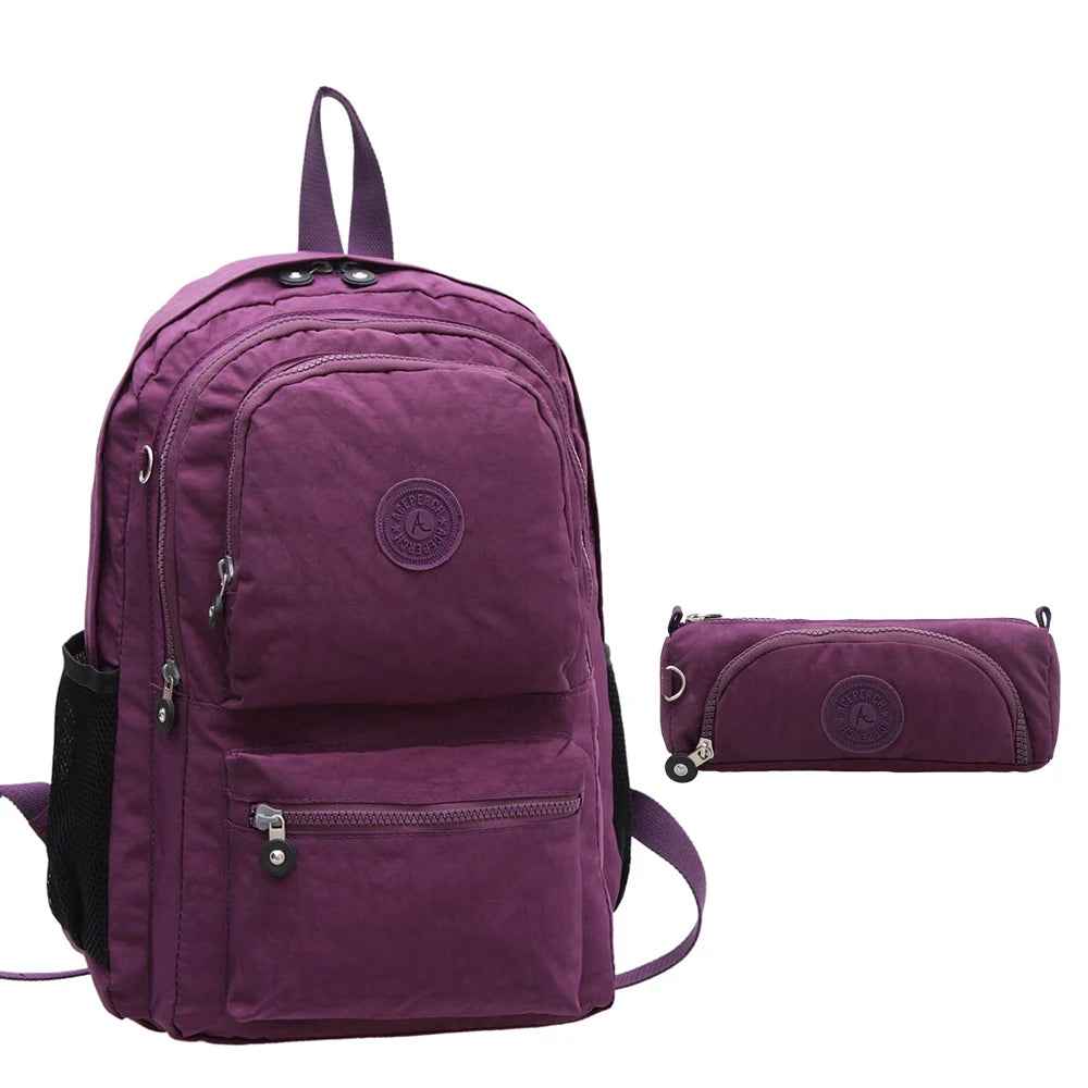 ACEPERCH Women Multifunction School Waterproof Nylon Backpack Mochila Escolar Mujer Travel Bag Rucksack trekking Large Capacity