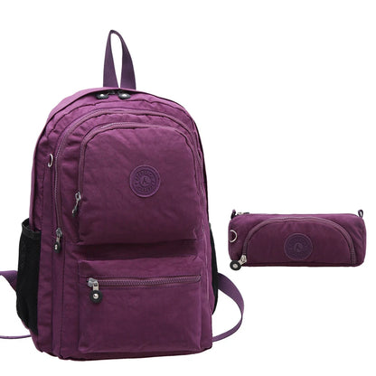 ACEPERCH Women Multifunction School Waterproof Nylon Backpack Mochila Escolar Mujer Travel Bag Rucksack trekking Large Capacity