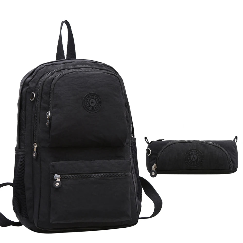 ACEPERCH Women Multifunction School Waterproof Nylon Backpack Mochila Escolar Mujer Travel Bag Rucksack trekking Large Capacity