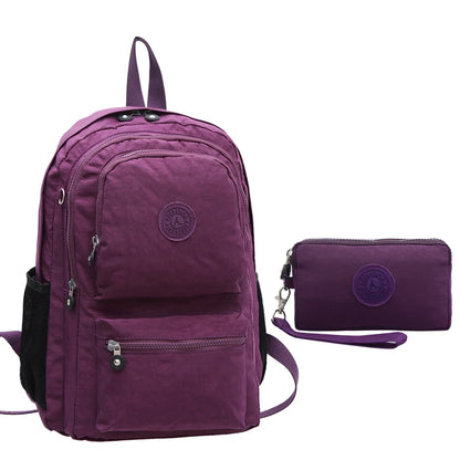 ACEPERCH Women Multifunction School Waterproof Nylon Backpack Mochila Escolar Mujer Travel Bag Rucksack trekking Large Capacity