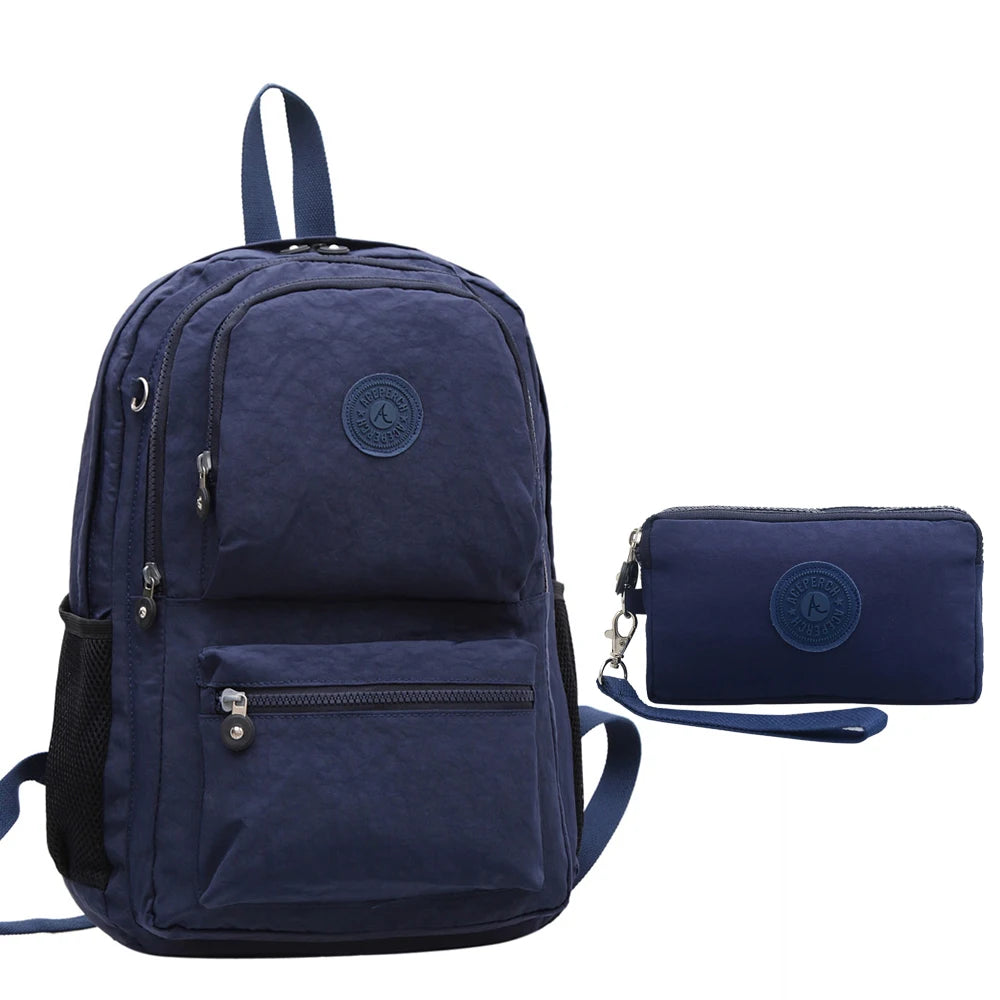 ACEPERCH Women Multifunction School Waterproof Nylon Backpack Mochila Escolar Mujer Travel Bag Rucksack trekking Large Capacity