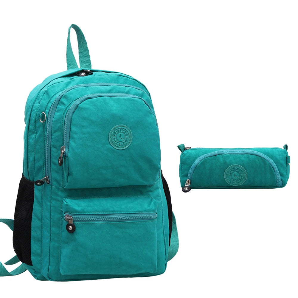 ACEPERCH Women Multifunction School Waterproof Nylon Backpack Mochila Escolar Mujer Travel Bag Rucksack trekking Large Capacity