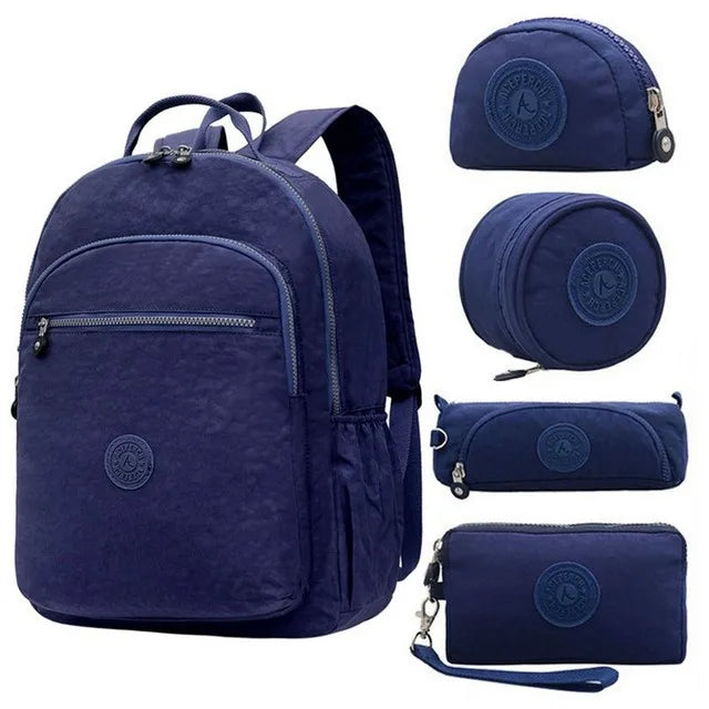 ACEPERCH Women Nylon Backpacks School Backpack For Teenage Girl Mochila Feminina Female Travel Backpack 15.6 Inch Laptop Bagpac