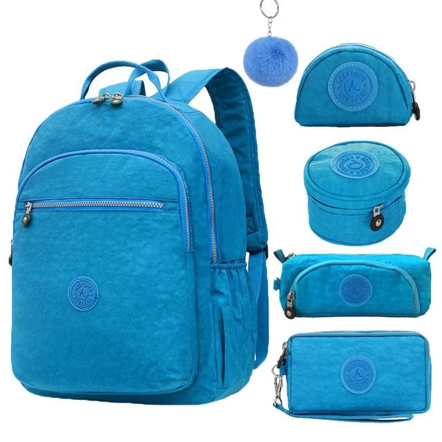 ACEPERCH Women Nylon Backpacks School Backpack For Teenage Girl Mochila Feminina Female Travel Backpack 15.6 Inch Laptop Bagpac