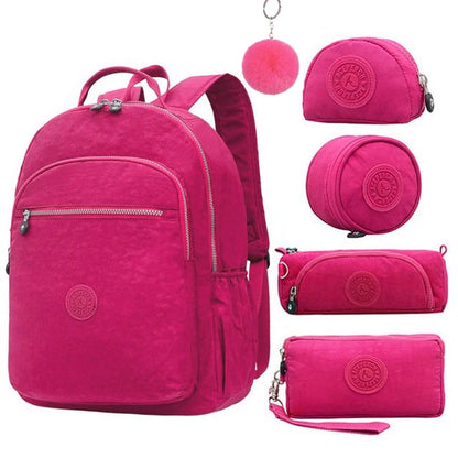 ACEPERCH Women Nylon Backpacks School Backpack For Teenage Girl Mochila Feminina Female Travel Backpack 15.6 Inch Laptop Bagpac
