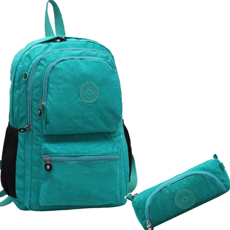 ACEPERCH Women Nylon Waterproof Backpack School Backpack for Teenage Girl Mochila Feminina Original Casual Laptop Bagpack Female