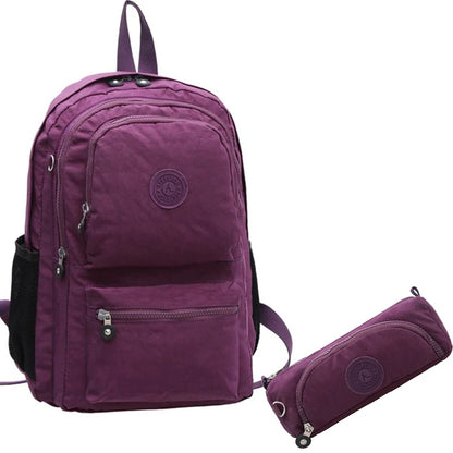 ACEPERCH Women Nylon Waterproof Backpack School Backpack for Teenage Girl Mochila Feminina Original Casual Laptop Bagpack Female