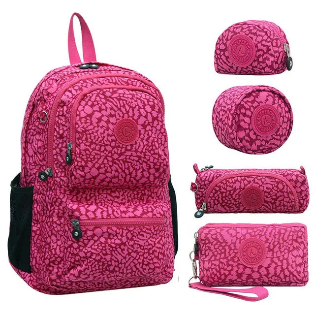 ACEPERCH Women Original Backapck 5Pcs/Set Mochila Escolar Feminina School Bag For Teenager Girl Nylon Backpacks Female Sac A Dos