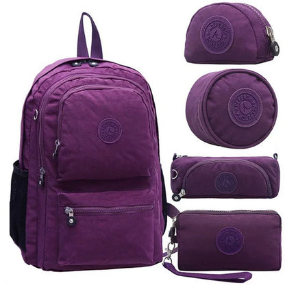 ACEPERCH Women Original Backapck 5Pcs/Set Mochila Escolar Feminina School Bag For Teenager Girl Nylon Backpacks Female Sac A Dos
