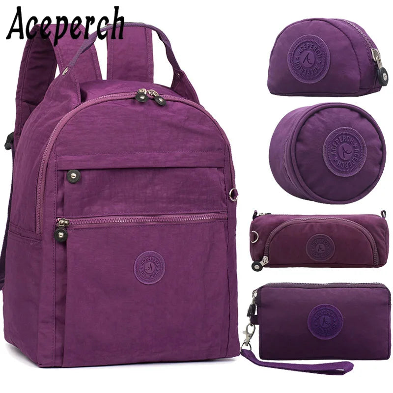 ACEPERCH Women Original Backpack Feminina Mochilas Mujer Schoolbag Backpacks for Teenage Girls Bagpack Travel Rucksack Sac A Dos