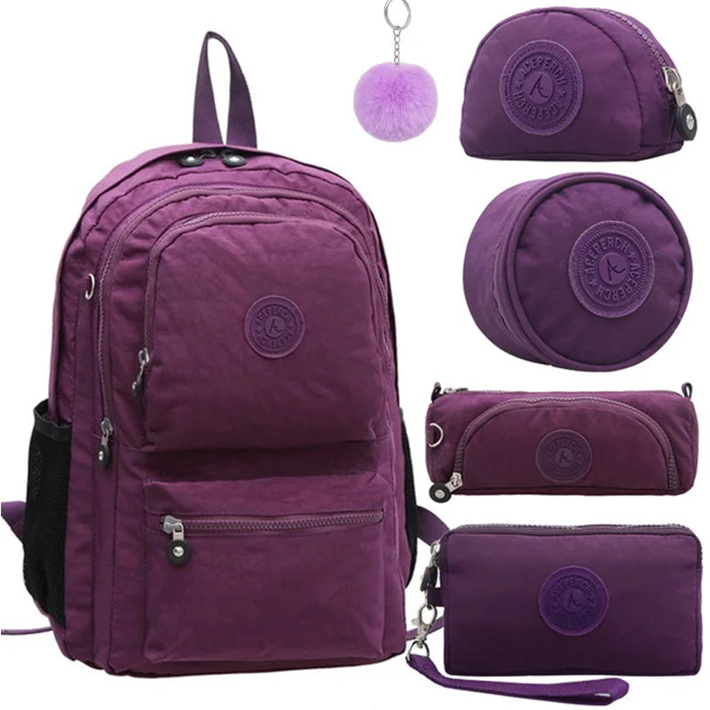 ACEPERCH Women Original Backpacks Mochila Mujer Escolar Feminina School Bag For Teenager Girl Nylon Waterproof Backpack Female