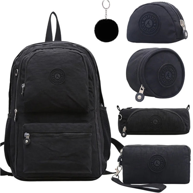 ACEPERCH Women Original Backpacks Mochila Mujer Escolar Feminina School Bag For Teenager Girl Nylon Waterproof Backpack Female