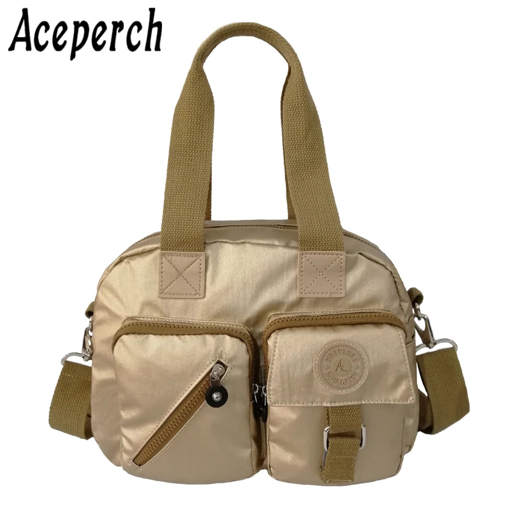 ACEPERCH Women Original Handbag Nylon Shoulder Bag Ladies Bolsa Waterproof Clutch Travel Bag Girls Messenger Bag Bolsos Feminina