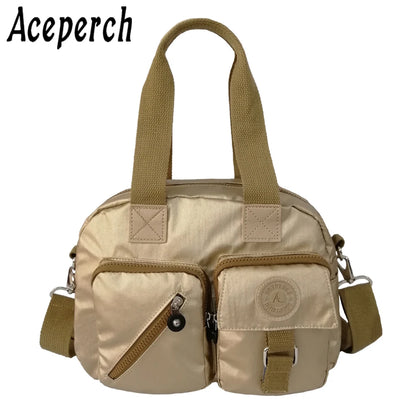 ACEPERCH Women Original Handbag Nylon Shoulder Bag Ladies Bolsa Waterproof Clutch Travel Bag Girls Messenger Bag Bolsos Feminina