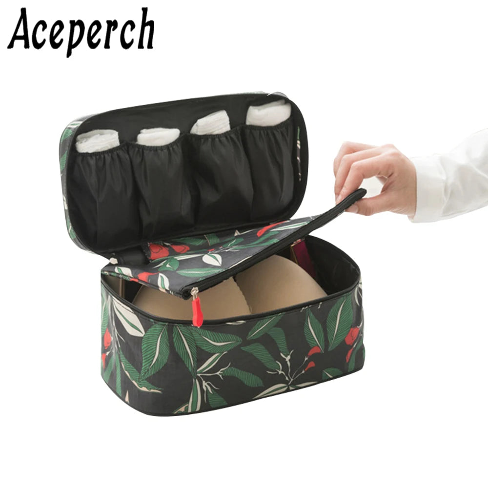 ACEPERCH Women's Travel Bra Underwear Bag Luggage Clothing Finisher Bag Toiletry Cosmetic Storage Pouch Oganizer Accessory Bags
