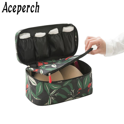 ACEPERCH Women's Travel Bra Underwear Bag Luggage Clothing Finisher Bag Toiletry Cosmetic Storage Pouch Oganizer Accessory Bags