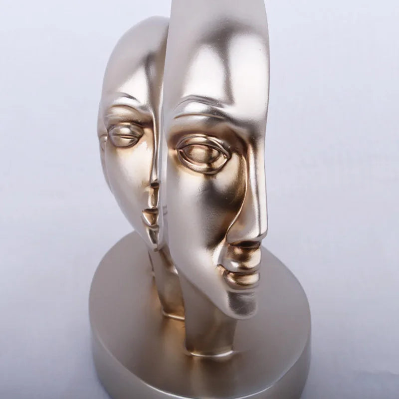 Abstract Face Statues, Resin artwork home  sculptures and statues, Luxury Living Room decor, Face Sculptor Office Accessories