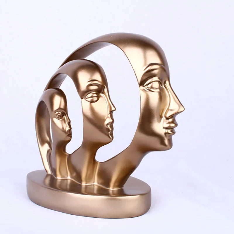 Abstract Face Statues, Resin artwork home  sculptures and statues, Luxury Living Room decor, Face Sculptor Office Accessories