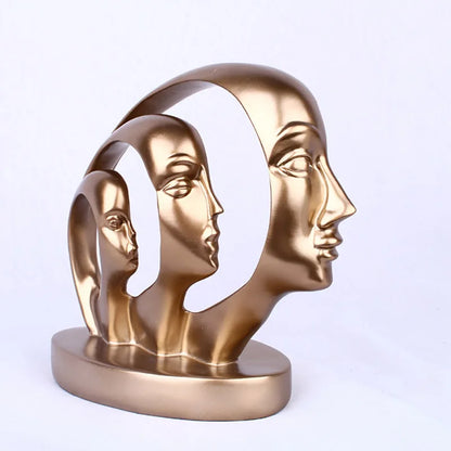 Abstract Face Statues, Resin artwork home  sculptures and statues, Luxury Living Room decor, Face Sculptor Office Accessories