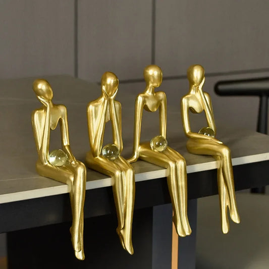 Abstract Thinker Statue Resin Handmade Art Crafts Room Decor Nordic Figurines Home Decoration Living Room Cabinet Access