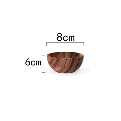 Acacia Wood Size Solid Wood Bowl Japanese Anti-scalding Wooden Bowl Whole Wood Soup Bowl Fruit Salad Bowl Set