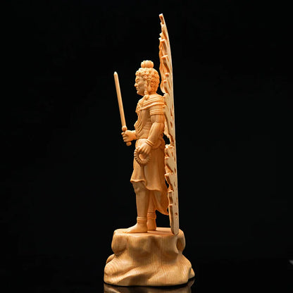 Acala Achala Fudo Mingwang Solid Wood Sculpture Home Decoration Wood Carving