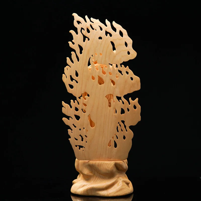 Acala Achala Fudo Mingwang Solid Wood Sculpture Home Decoration Wood Carving