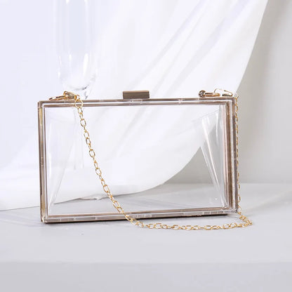 Acrylic Clutch Wallet about Hand Party with Chain Shoulder Bag for Women Design High Quality Ladies Pink Evening Bags Luxury New