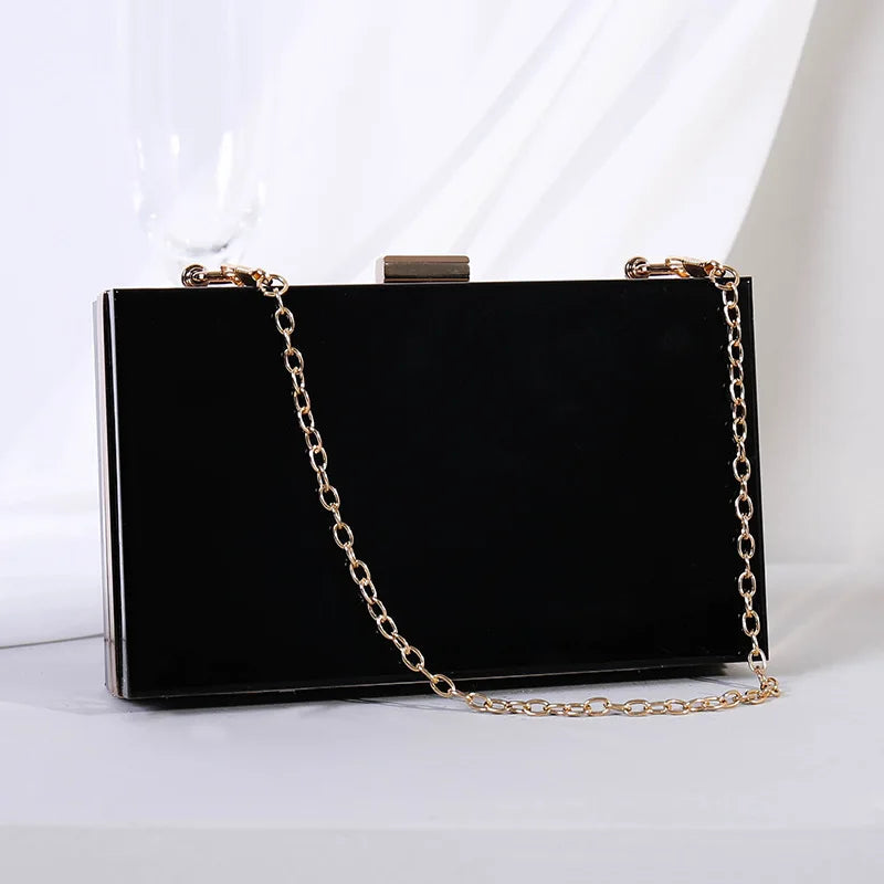 Acrylic Clutch Wallet about Hand Party with Chain Shoulder Bag for Women Design High Quality Ladies Pink Evening Bags Luxury New