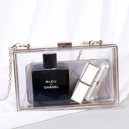 Acrylic Clutch Wallet about Hand Party with Chain Shoulder Bag for Women Design High Quality Ladies Pink Evening Bags Luxury New