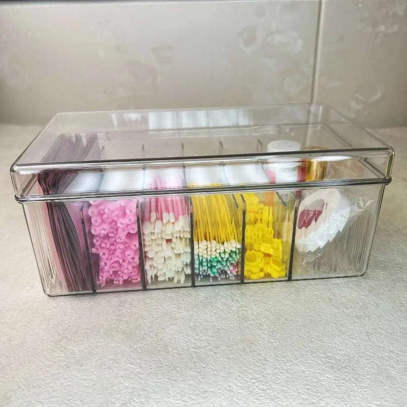 Acrylic Tea Bag Storage Box Make Drawer Container Sundries Holder Desktop Organizer Coffee Case Office Hair Clips Divided Clear