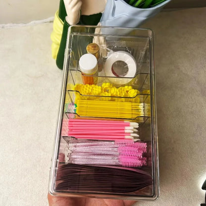 Acrylic Tea Bag Storage Box Make Drawer Container Sundries Holder Desktop Organizer Coffee Case Office Hair Clips Divided Clear