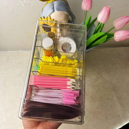 Acrylic Tea Bag Storage Box Make Drawer Container Sundries Holder Desktop Organizer Coffee Case Office Hair Clips Divided Clear